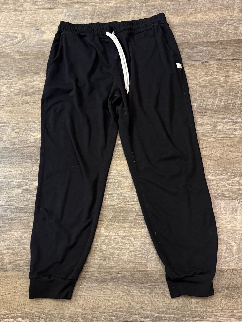 Vuori Black Jogger Pants with White Drawstring
